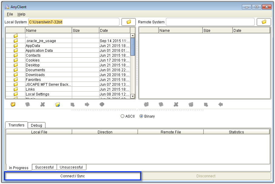 Connecting to an SFTP Server